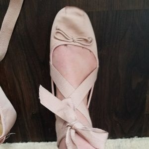 Pink Satin Ballet Flats